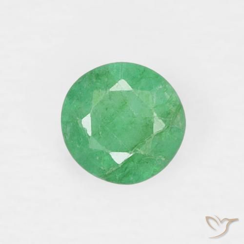 Smeraldo Verde brillante naturale da 0.14 ct, Taglio rotondo, VS