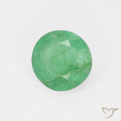 Smeraldo Verde brillante naturale da 0.14 ct, Taglio rotondo, VS