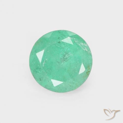 Smeraldo naturale verde da 0,25 ct, taglio rotondo, VS