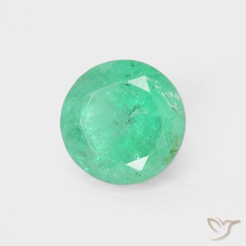 Smeraldo naturale verde da 0,25 ct, taglio rotondo, VS