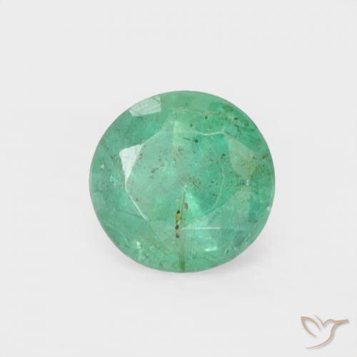 Smeraldo Blu verde naturale da 0.25 ct, Rotondo, VS