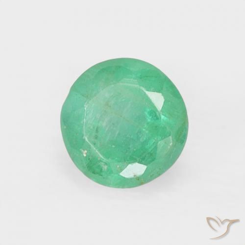 Smeraldo Verde freddo naturale da 0.30 ct, Rotondo, VS