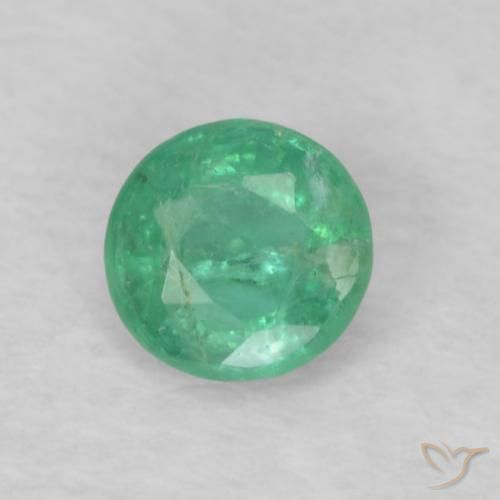 Smeraldo Blu verde naturale da 0.15 ct, Rotondo, VS-SI