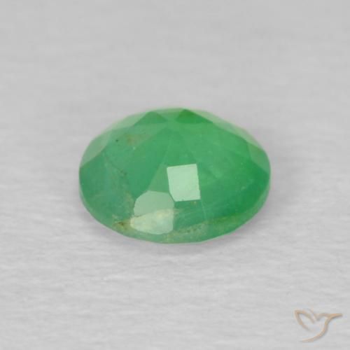Smeraldo Verde giallastro naturale da 0.27 ct, Rotondo, VS-SI