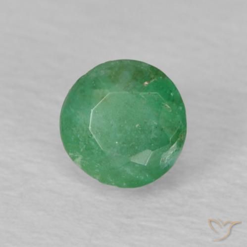 Smeraldo Verde chiaro naturale da 0.23 ct, Rotondo, VS-SI