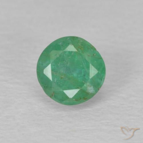 0.30ct Naturale Verde medio Smeraldo, Rotondo, VS-SI