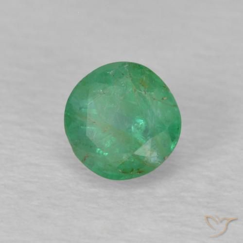 Smeraldo Verde medio naturale da 0.30 ct, Rotondo, VS-SI