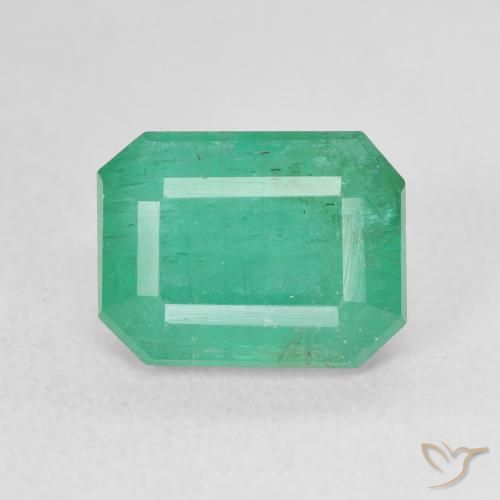 4.17ct Naturale Verde freddo Smeraldo, Taglio smeraldo, SI
