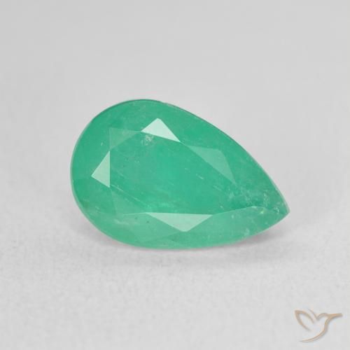 Smeraldo naturale verde da 2,22 ct, taglio a pera, SI