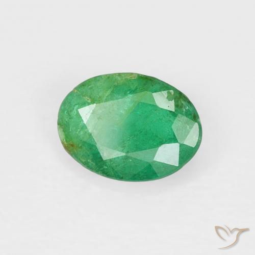 Smeraldo Verde medio naturale da 0.70 ct, Ovale, SI-I1