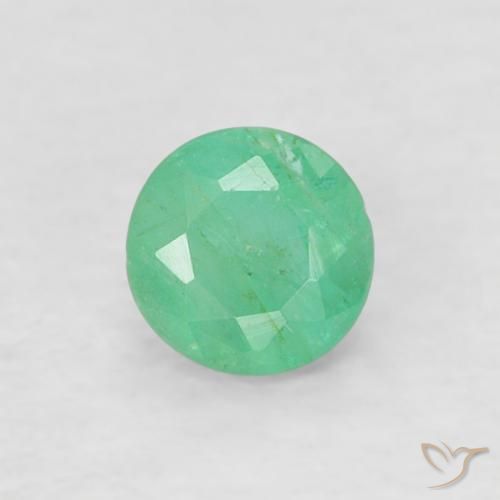 0.16ct Naturale Menta verde Smeraldo, Rotondo, SI