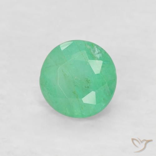 Smeraldo Menta verde naturale da 0.16 ct, Rotondo, SI