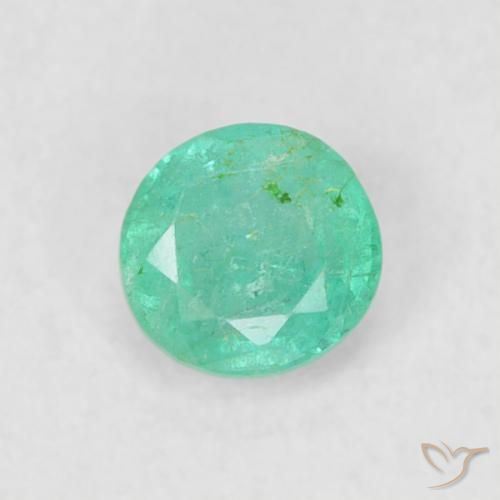 0.18ct Naturale Verde chiaro Smeraldo, Rotondo, SI