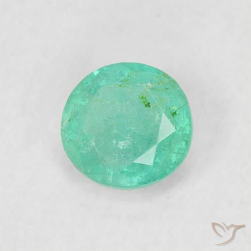 Smeraldo Verde chiaro naturale da 0.18 ct, Rotondo, SI