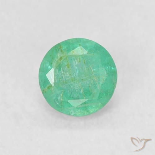 0.17ct Naturale Verde Menta Intenso Smeraldo, Rotondo, SI