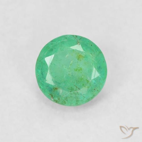 0.17ct Naturale Verde elettrico Smeraldo, Rotondo, SI