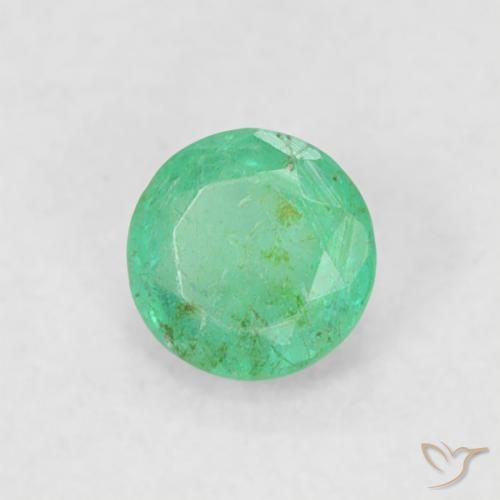 Smeraldo Verde elettrico naturale da 0.17 ct, Rotondo, SI