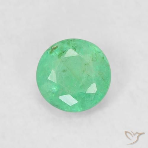 Smeraldo Menta verde naturale da 0.17 ct, Rotondo, SI