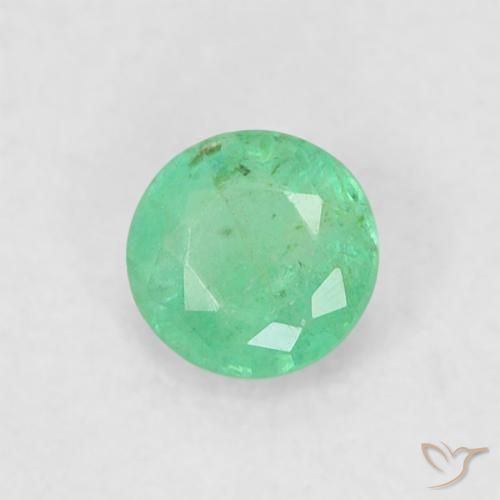 Smeraldo Menta verde naturale da 0.17 ct, Rotondo, SI