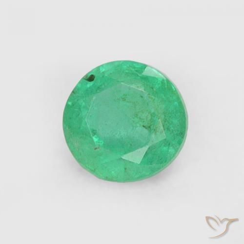 Smeraldo Verde freddo naturale da 0.18 ct, Rotondo, SI