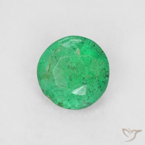 Smeraldo Verde brillante naturale da 0.16 ct, Rotondo, SI