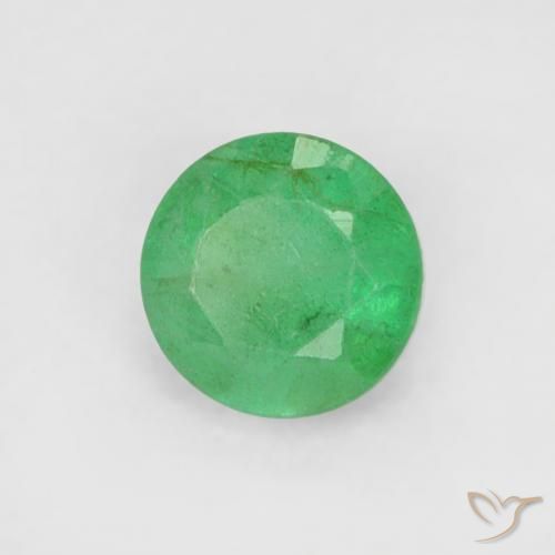Smeraldo Verde chiaro naturale da 0.19 ct, Rotondo, SI