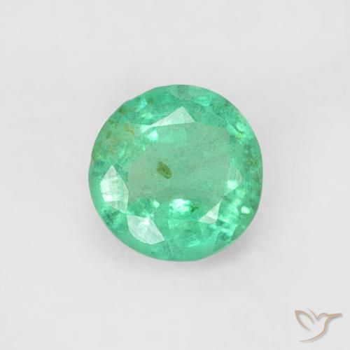 0.18ct Naturale Blu verde Smeraldo, Rotondo, SI