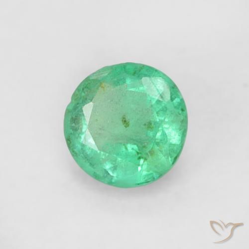 Smeraldo Blu verde naturale da 0.18 ct, Rotondo, SI
