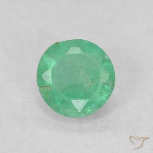 0.19ct Naturale Verde medio Smeraldo, Rotondo, SI