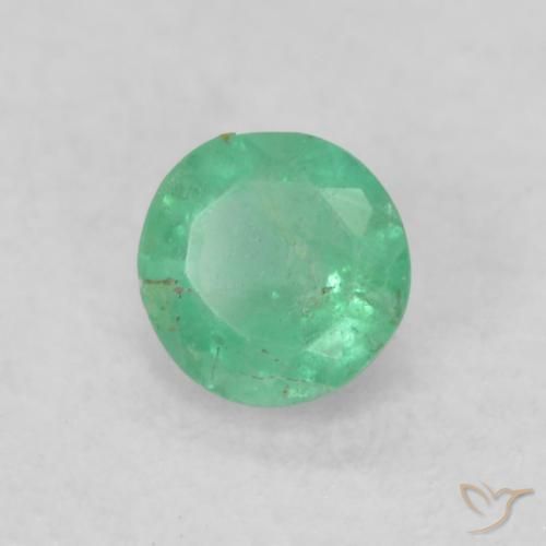 Smeraldo Verde medio naturale da 0.19 ct, Rotondo, SI