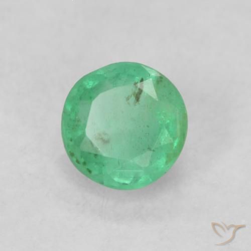 Smeraldo Verde brillante naturale da 0.20 ct, Rotondo, SI