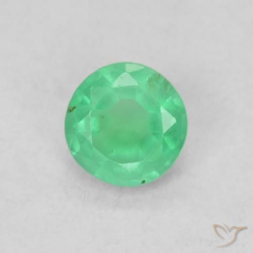 0.17ct Naturale Verde intenso Smeraldo, Rotondo, SI