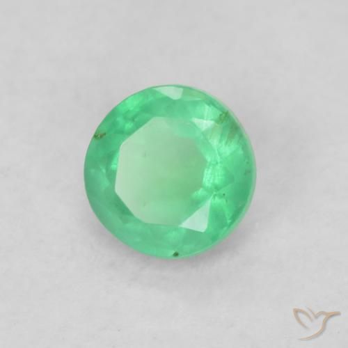 Smeraldo Verde intenso naturale da 0.17 ct, Rotondo, SI