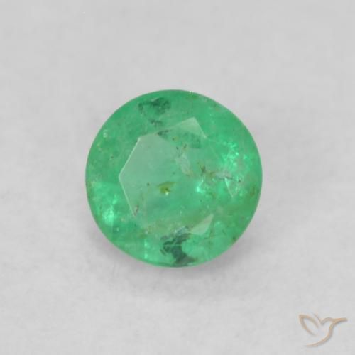 Smeraldo Verde brillante naturale da 0.17 ct, Rotondo, SI