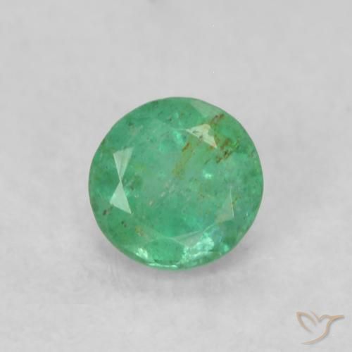 0.16ct Naturale Verde giada Smeraldo, Rotondo, SI