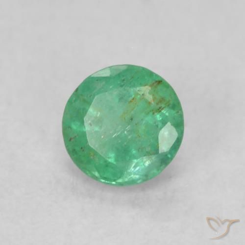 Smeraldo Verde giada naturale da 0.16 ct, Rotondo, SI