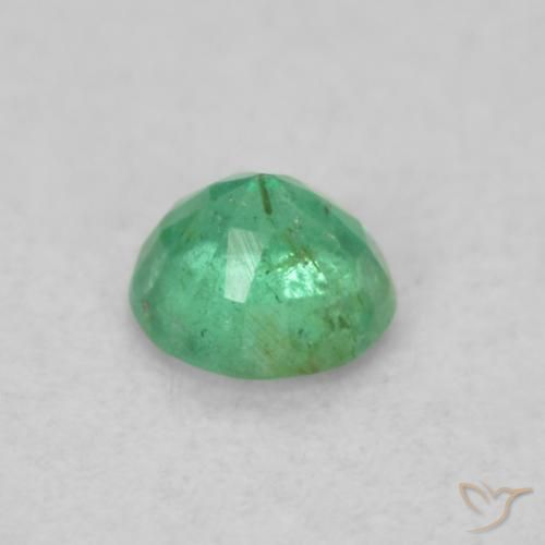 Smeraldo Verde giada naturale da 0.16 ct, Rotondo, SI