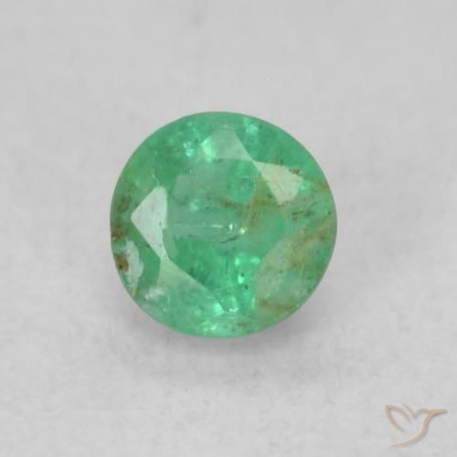 0.18ct Naturale Verde medio Smeraldo, Rotondo, SI