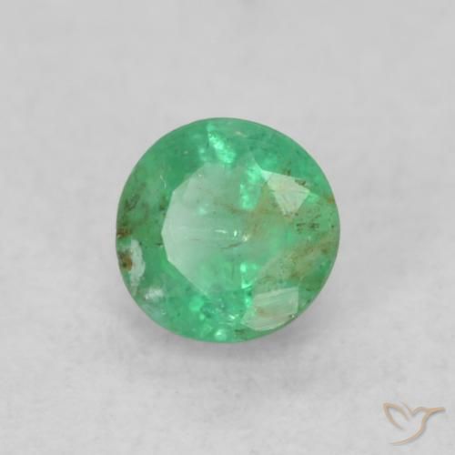 Smeraldo Verde medio naturale da 0.18 ct, Rotondo, SI