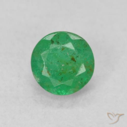 0.18ct Naturale Verde chiaro Smeraldo, Rotondo, SI