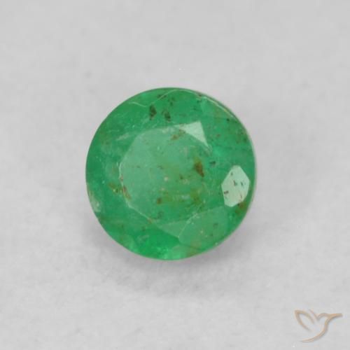 Smeraldo Verde chiaro naturale da 0.18 ct, Rotondo, SI