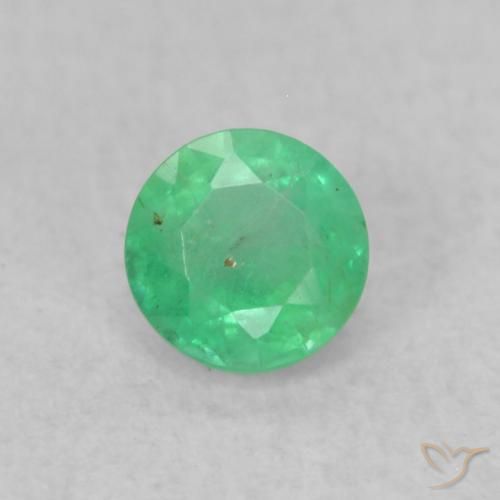 Pietra preziosa smeraldo rotonda da 0,18 carati, Smeraldo certificato sciolto dalla Colombia, Gemma naturale, 3,5 mm, Photo A