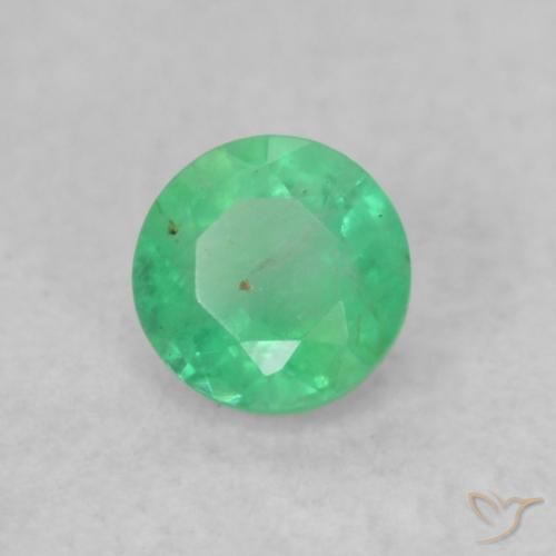 Smeraldo Verde chiaro naturale da 0.18 ct, Rotondo, SI