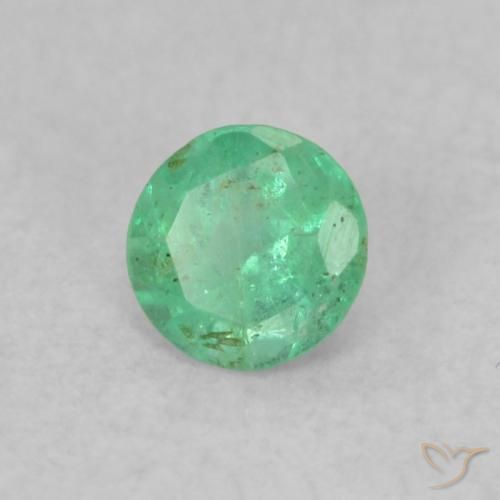 Smeraldo Verde brillante naturale da 0.16 ct, Rotondo, SI