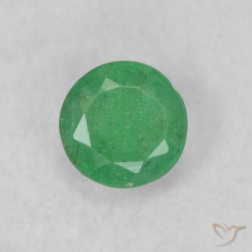 0.18ct Naturale Verde chiaro Smeraldo, Rotondo, SI