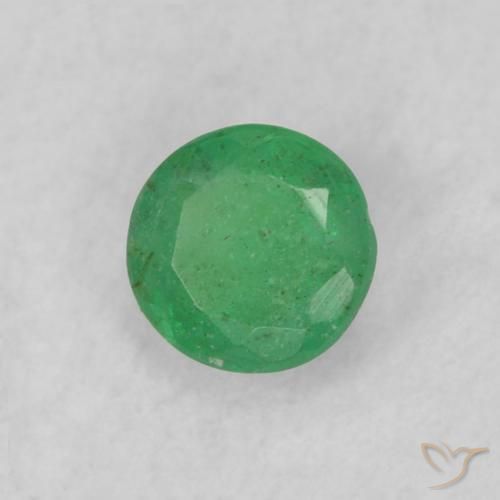 Smeraldo Verde chiaro naturale da 0.18 ct, Rotondo, SI