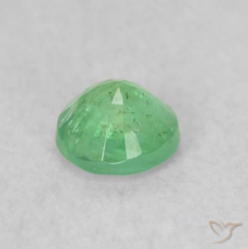 Smeraldo Verde giallastro pallido naturale da 0.17 ct, Rotondo, SI