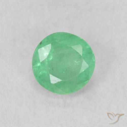 0.19ct Naturale Verde chiaro Smeraldo, Rotondo, SI