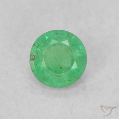 0.16ct Naturale Verde chiaro Smeraldo, Rotondo, SI