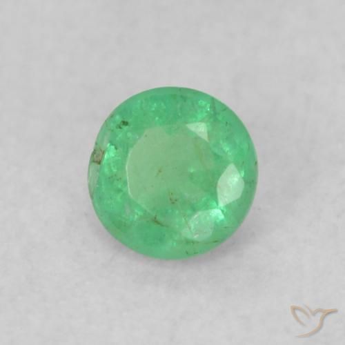 Smeraldo Verde chiaro naturale da 0.16 ct, Rotondo, SI
